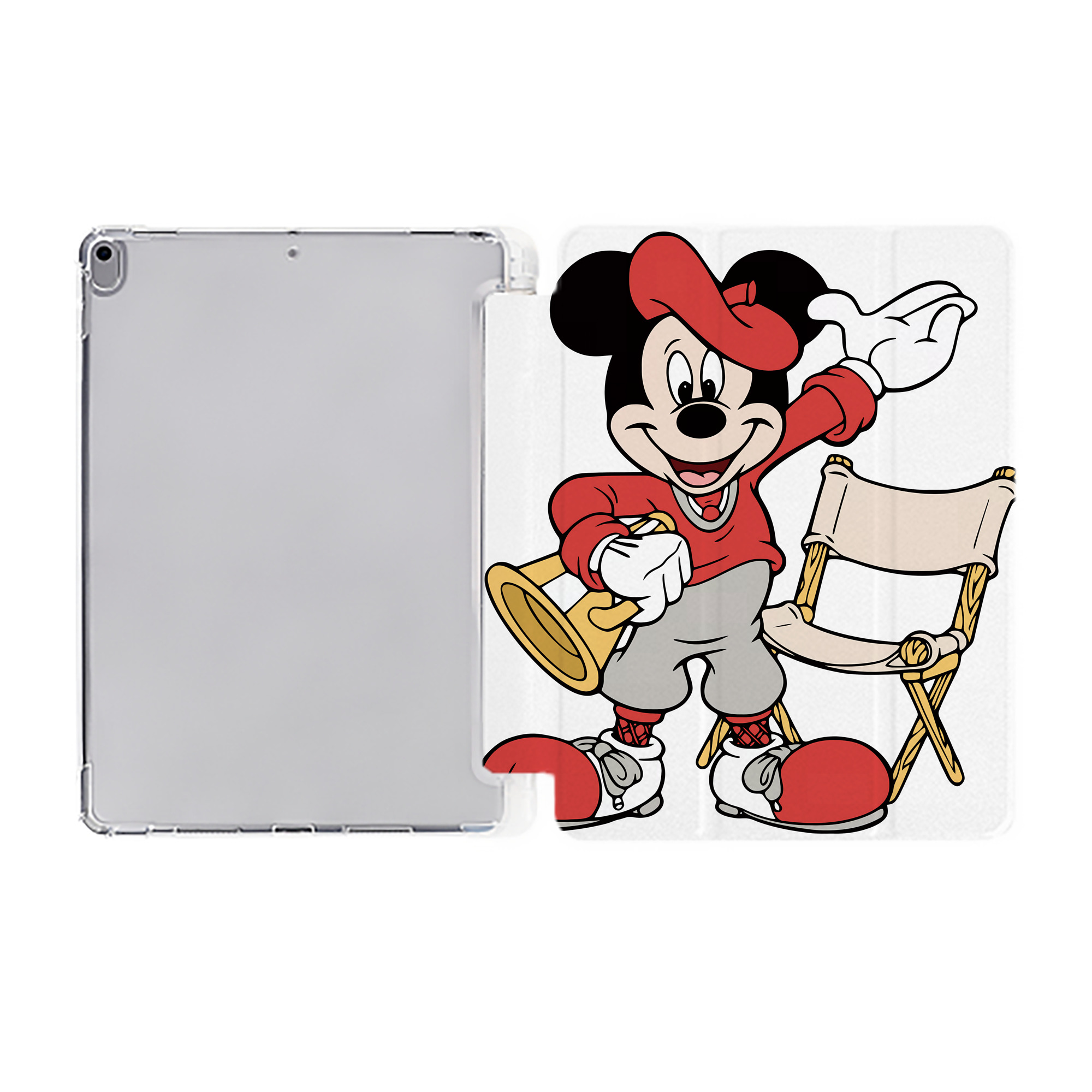 （画像用） ミッキーマウス Mickey Mouse IPad ケース ペン収納付き 三つ折りスタンド PUレザー×シリコン 対応機種9.5/10.5/10.9インチ